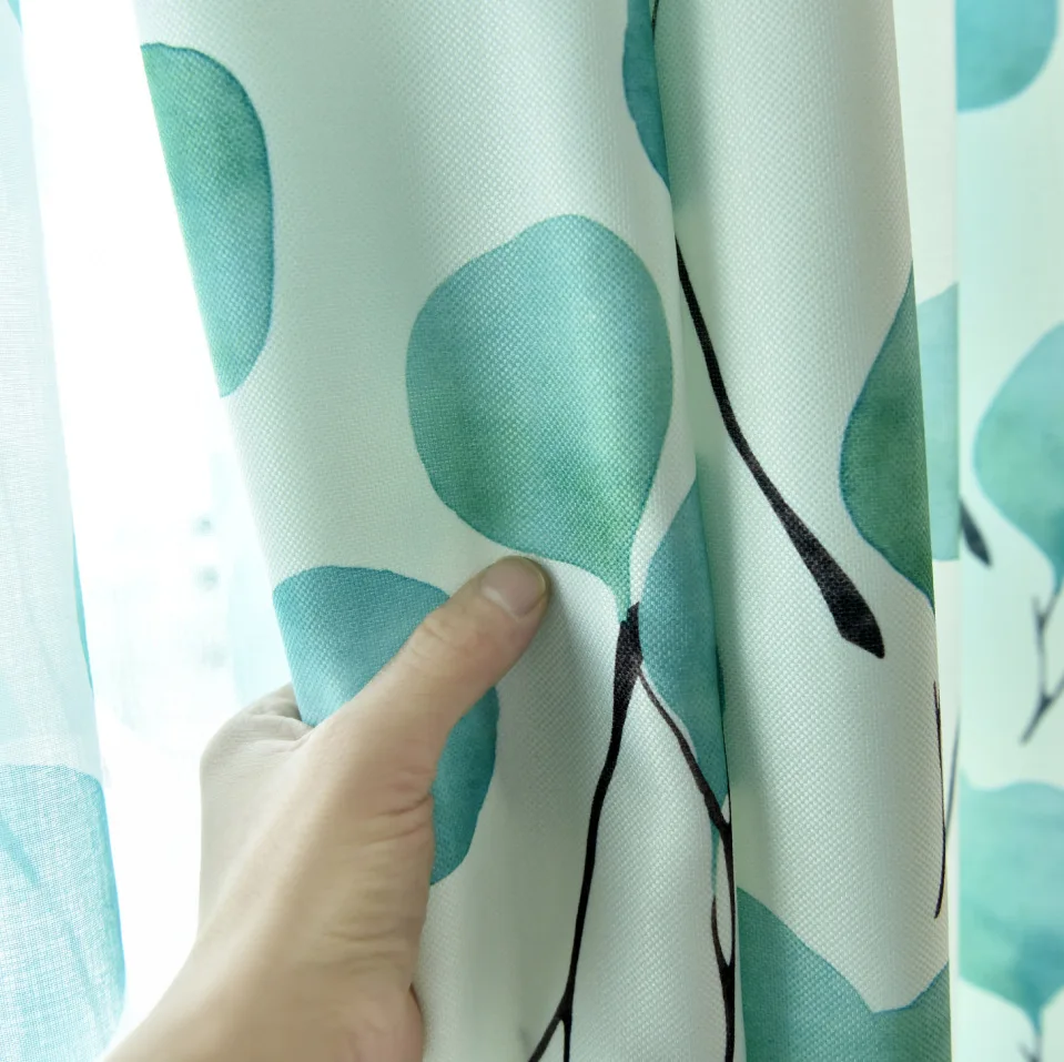 

Simple and Modern Leaf Shading In Northern Europe Curtains for Living Dining Room Bedroom.