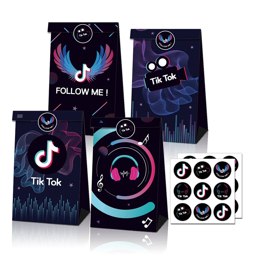 12 шт. Tik Tok Подарочный пакет конфеты подарок вечерние крафт Бумага