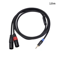 3 5mm to dual xlr stereo audio cable 18 inch trs aux male to 2 xlr male adapter cord for power amplifier mixer audio cable