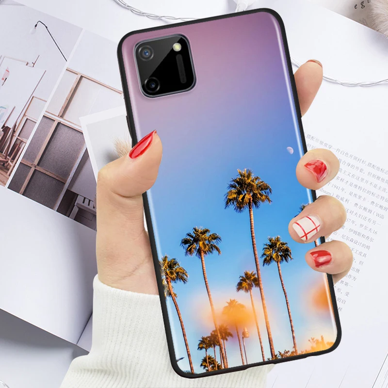 

Palm tree for OPPO Realme V15 X5 X3 X50 X7 X2 C17 C11 C3 C2 7 7i 6 6S 6i 5 3 2 Pro Soft Black Phone Case