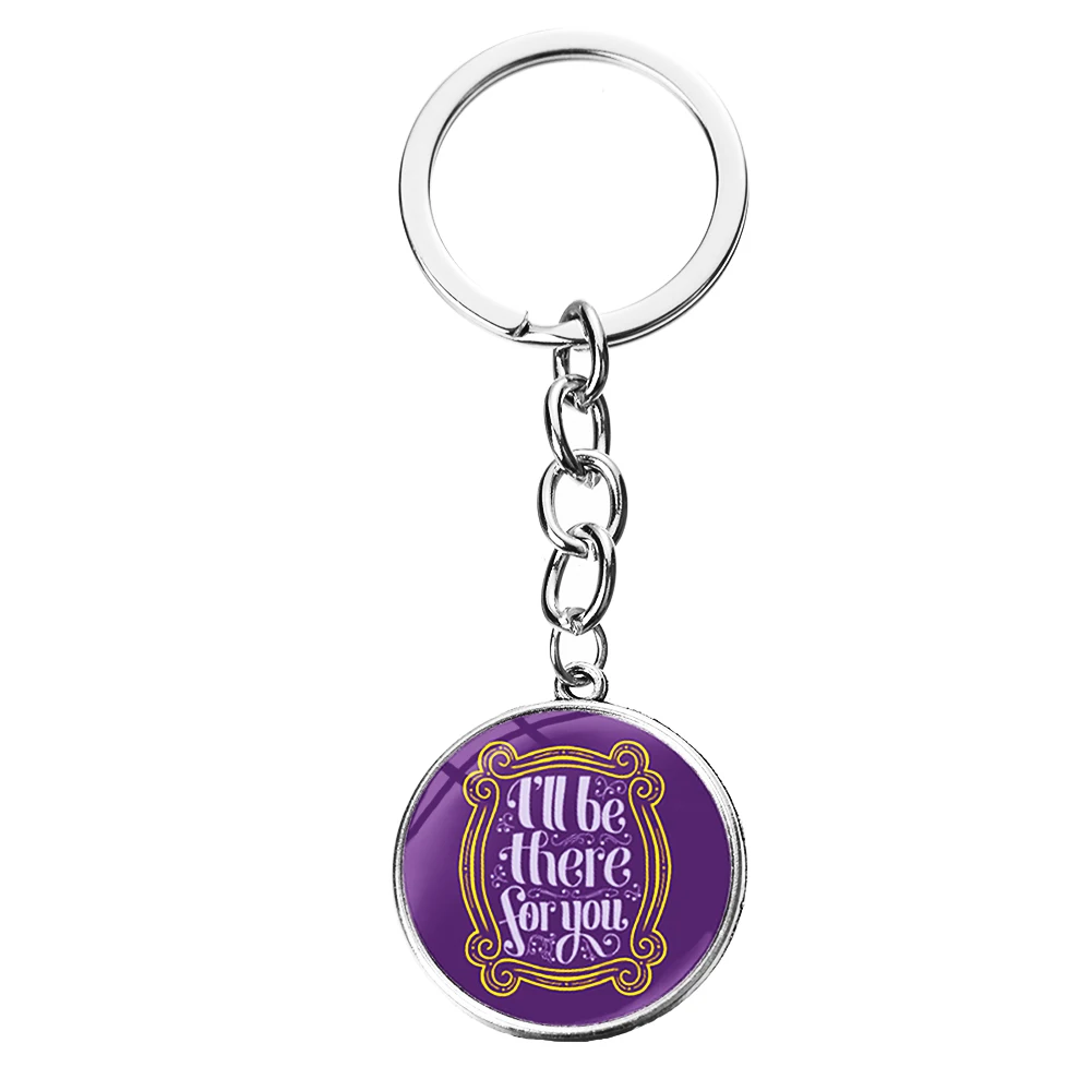 Style 16 SONGDA Newest Friends TV Show Keychain 25th Anniversary Series Cartoon Fun Pattern Glass Dome Pendant Key Chain for Good Friend - Цвет: Style 16
