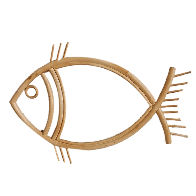 Рама из ротанга зеркальный декор в форме рыбы настенные рамки декоративная рамка