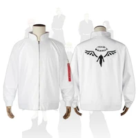 anime tokyo revengers cosplay costume hanemiya kazutora walhalla uniform coat white jacket adult men embroidery