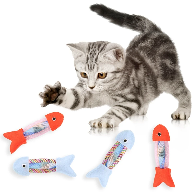 

2pcs Cat Toy Catnip Toy Lovely Non-woven Fish Shape Cat Chew Toy Cat Interactive Toy Funny Cats Toy Pet Supplies