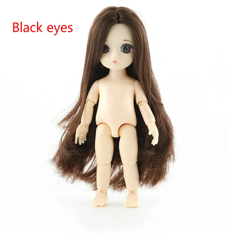 brown1 Голубые глаза Bjd мульти-шарнирная кукла 1/12 13 шарнирная Bjd Кукла 16 см голубые глаза оригинальные куклы принцессы для девочек Подарки на день рождения игрушки для детей - Цвет: brown1