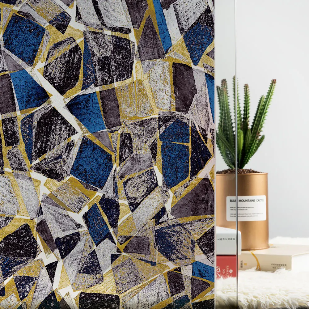 DICOR 45*200cm Irregular Square Stone Stained Window Film for Home Decor Modern Fashion 2020 New BLT2325KJ | Дом и сад