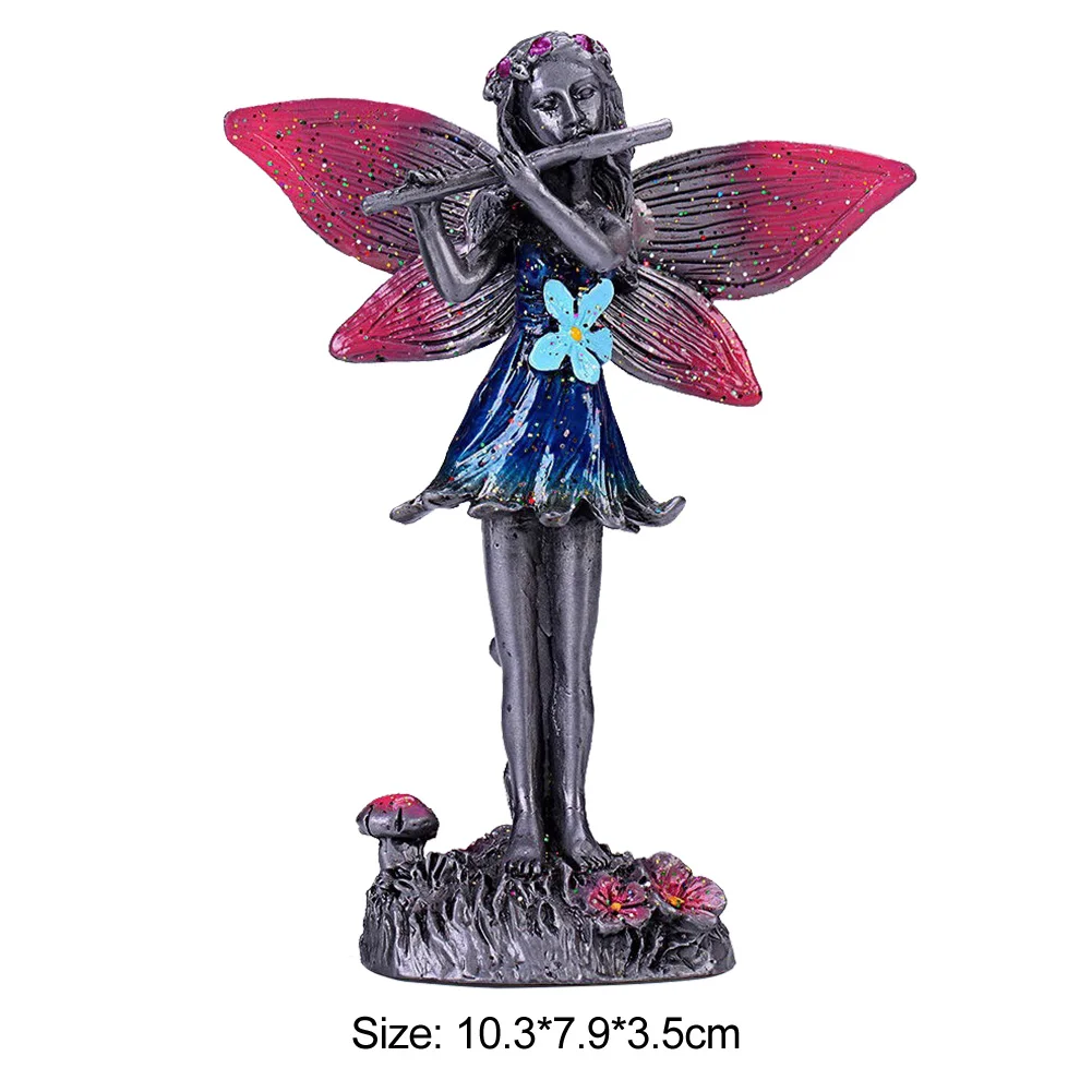 

Metal Flower Fairy Sculpture Art Statues Electroplating Alloy Statue Living Room Figurine Garden Ornament Home Decor