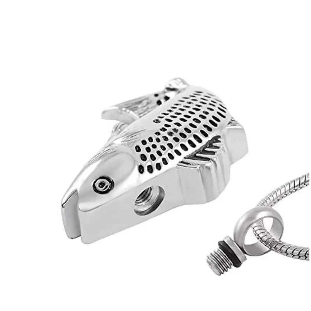 4 colors Fish Cremation Jewelry for Ashes Memorial Keepsake Necklace Stainless Steel Urn Pendant +Fill kit | Украшения и