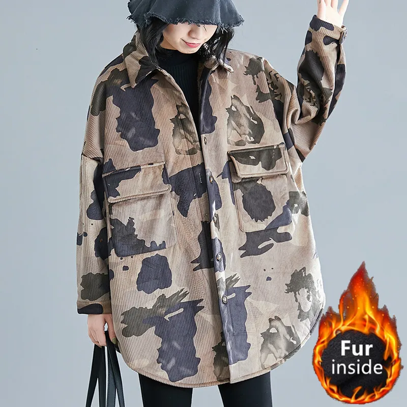 Max LuLu 2019 Korean Corduroy Streetwear Winter Thicken Warm Ladies Quilted Coats Women Casual Printed Jacket Camouflage Clothes |