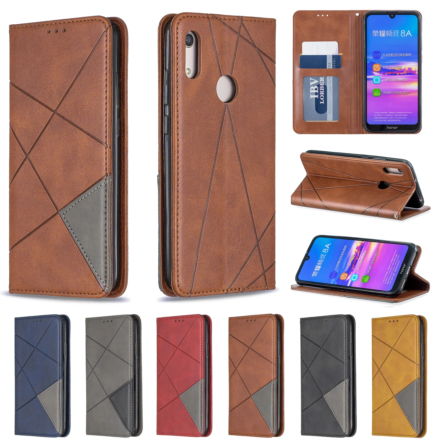 Flip Case For Huawei Y5 Y6 Pro Y7 Prime Y9 Prime Honor 7A Pro 7C 8A 8S 9X 10i Lite PU Leather Wallet Cover Coque Case