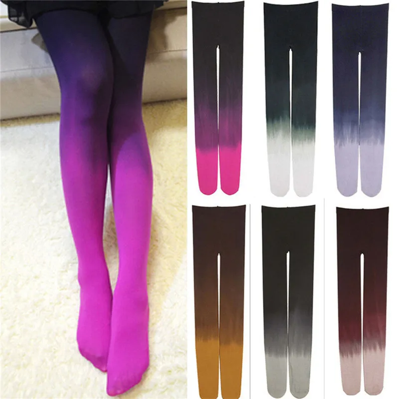 

Womens Four Seasons 120D Velvet Gradient Opaque Seamless Pantyhose Stockings Candy Color Tights Medias Tayt 6 Colors