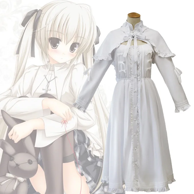Аниме Yosuga no Sora Kasugano Lolita белое платье для косплея костюм на Хэллоуин милое