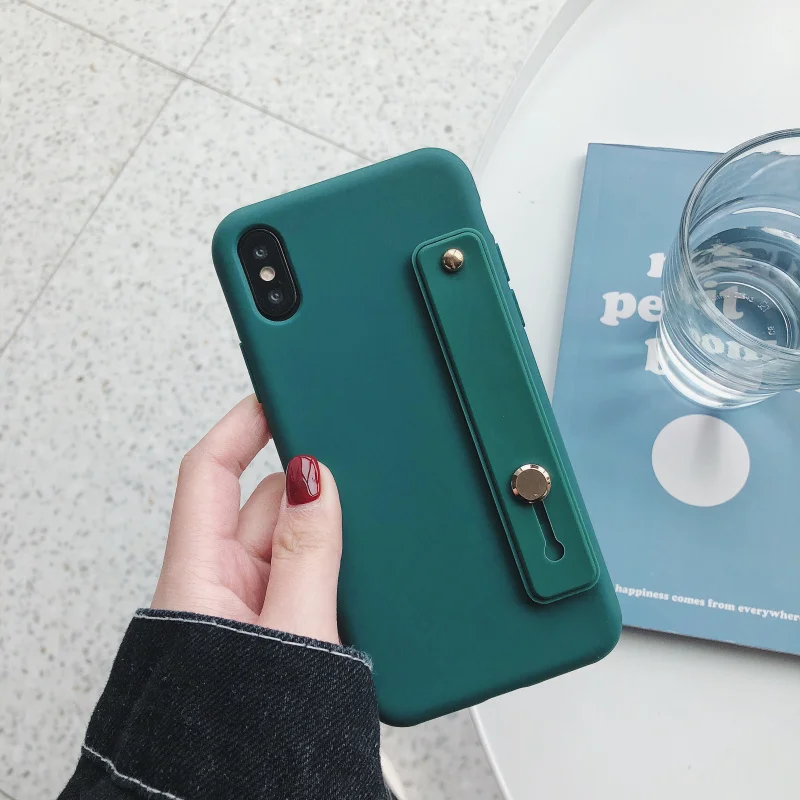 Простой ярких цветов браслет кронштейн чехол для iphone 11 Pro Max 8 7 плюс 6 для iphone X XR XS MAX чехол для apple силиконовый чехол