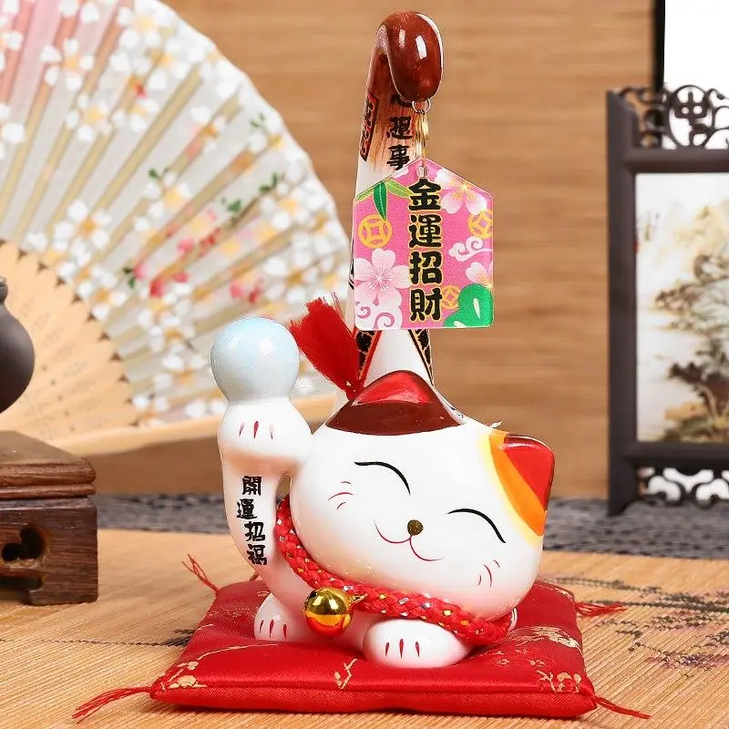 1 шт. японский Стиль манэки-нэко \ керамика Lucky Cat мультфильм кошка с длинным