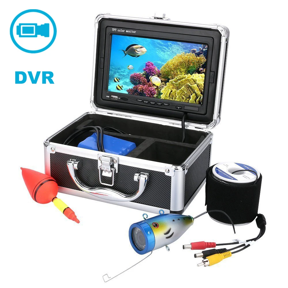

1000TVL HD Waterproof Professional 15M Fish Finder Underwater Ice Fishing Camera 7" Color HD Monitor With DVR Function
