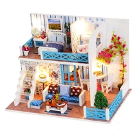 diy dollhouse wooden doll houses miniature doll house furniture kit casa music led toys for children birthday gift a68d