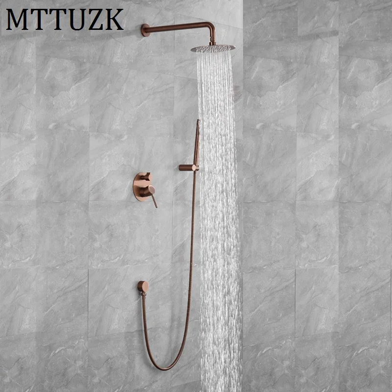 Смеситель для душа MTTUZK из матовой латуни цвета розового золота ручной