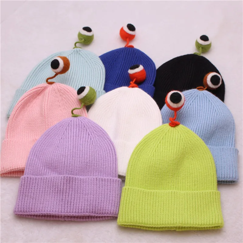 

Handmade Cartoon Cute Long Eye Knitting Hats For Boys Girls Children Cosplay Winter Beanie Hats Christmas Gift Gorras