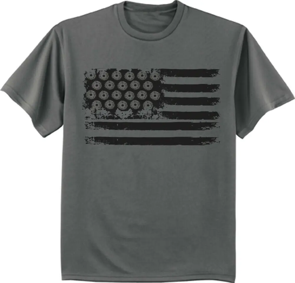 

American Flag Bullet Holes T-shirt Mens Graphic Tee Clothing Apparel