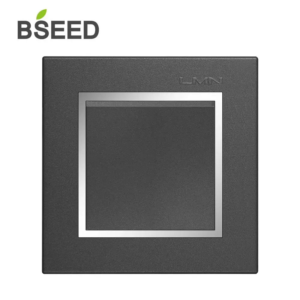 BSEED стандарт ЕС переключатель 86*86 мм LMN 1 Gang серый пластиковый настенный