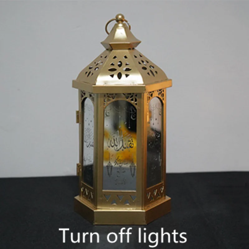 Металлический светодиодный свет Праздничные фонарики Happy ИД Мубарак 2020