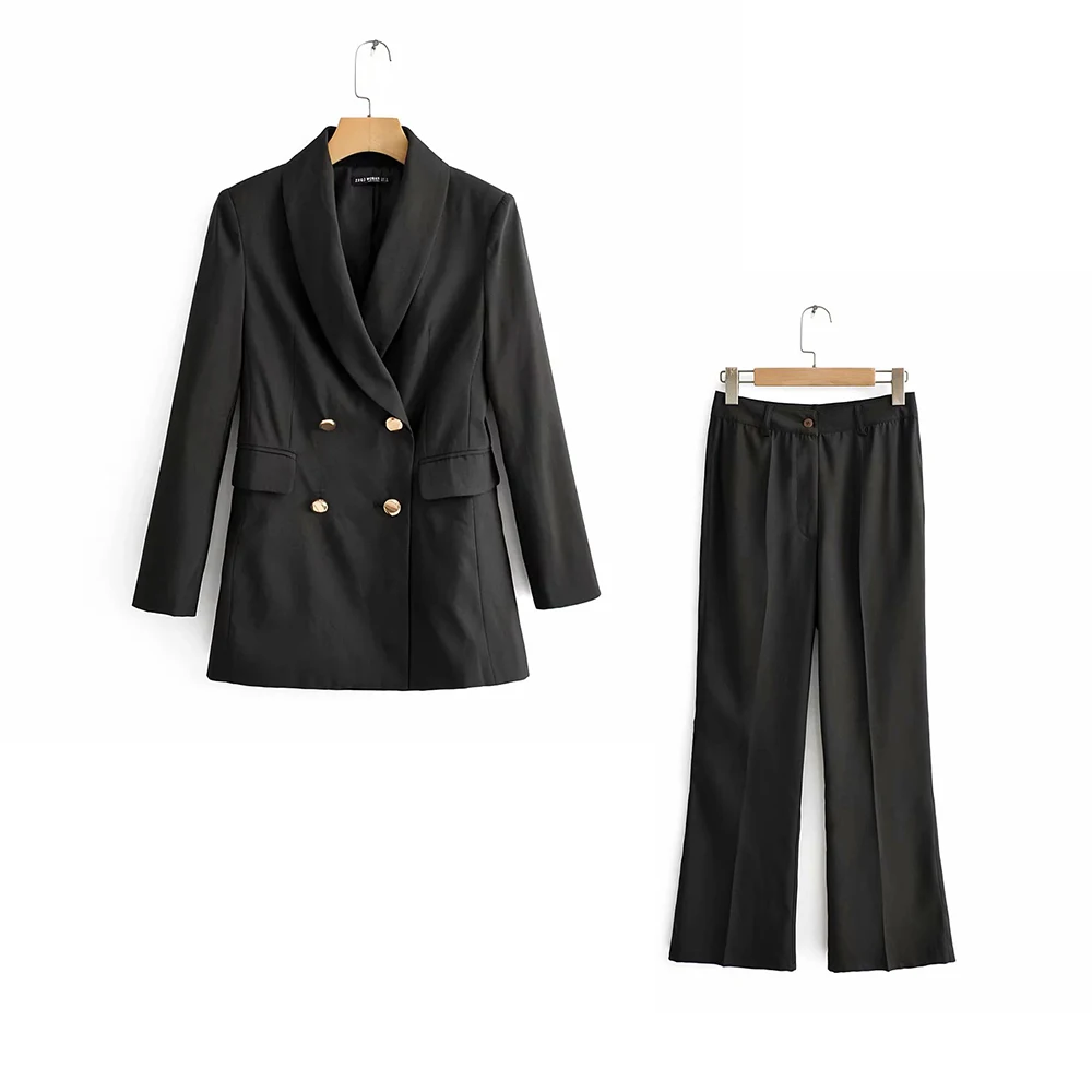 Женский элегантный костюм двойка модный с блейзером на осень и зиму