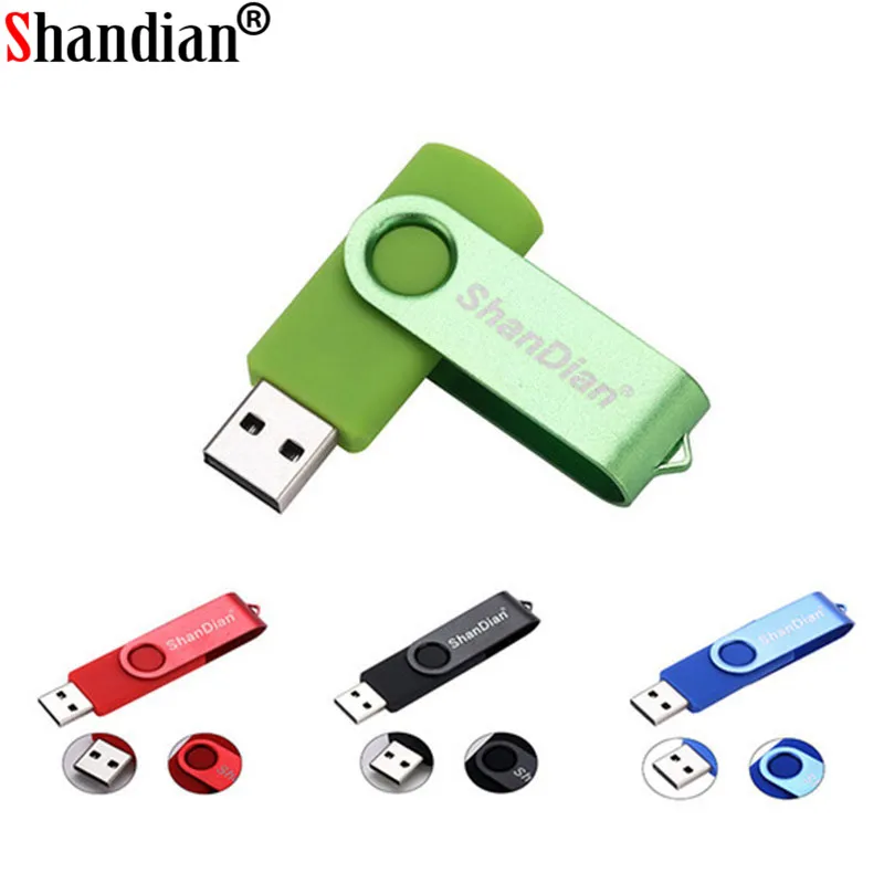 SHANDIAN новые USB флеш накопители поворотный внешний Флешка 64 ГБ 32 16 8 4 карта памяти usb