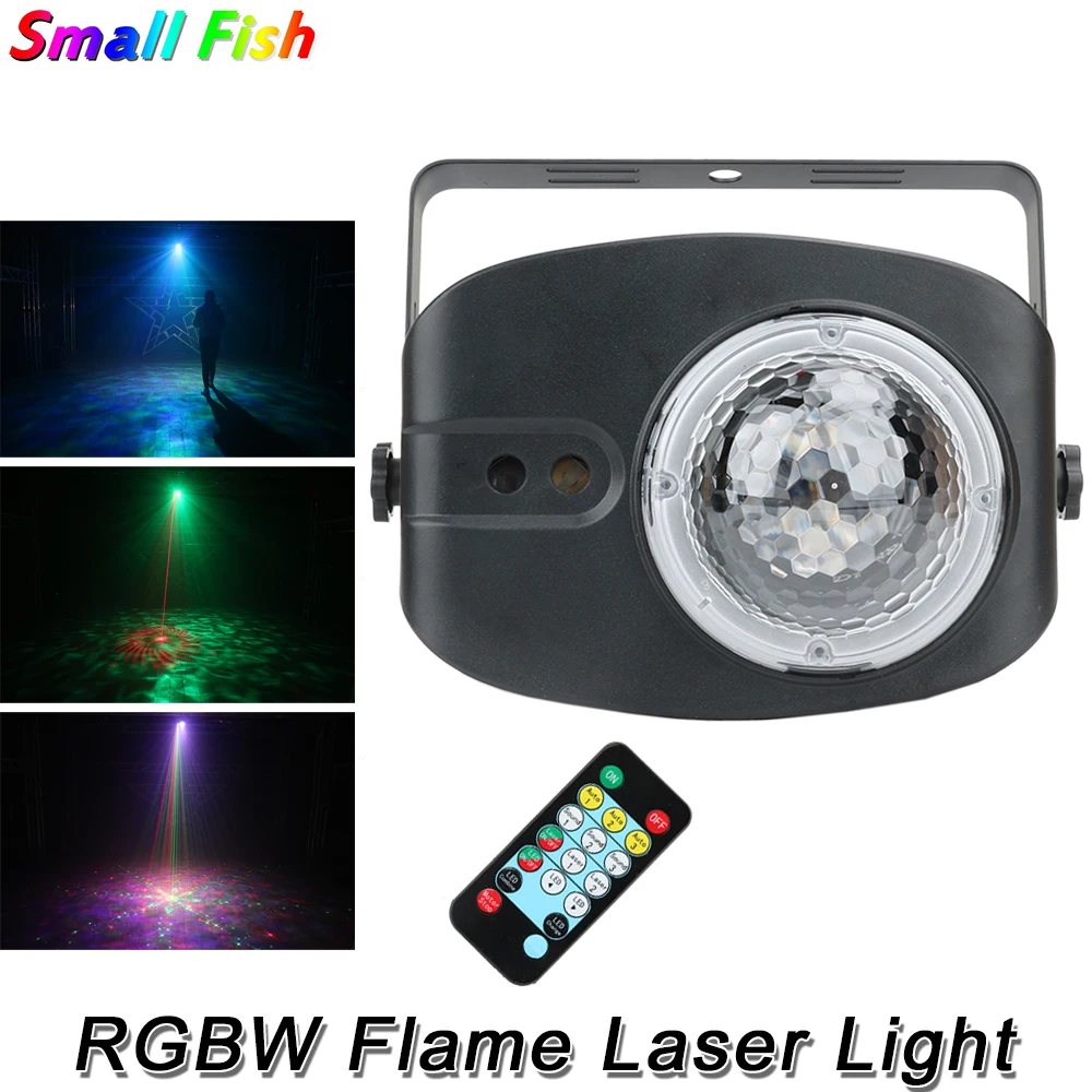 4Pcs/Lot RGBW 4IN1 Stage Light Party Flame Laser Light 48 Patterns Projector LED Colorful DJ Music Xmas Festival Disco ShowParty