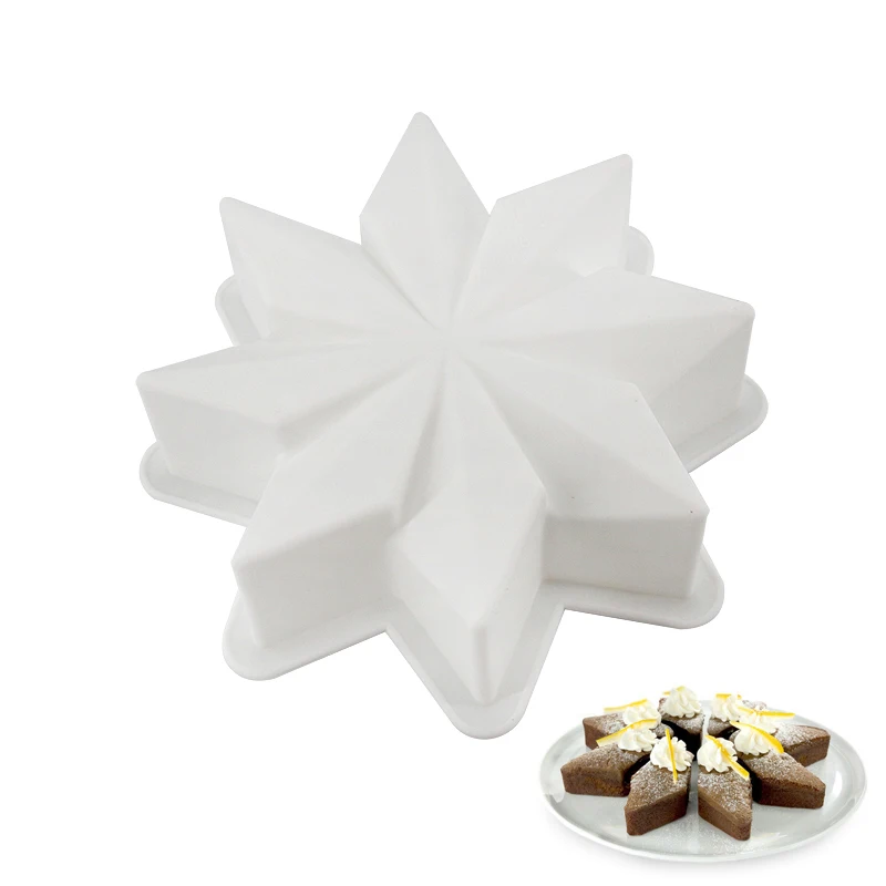 Восемь острых звезд DIY силиконовая форма для тортов шоколадный коричневого
