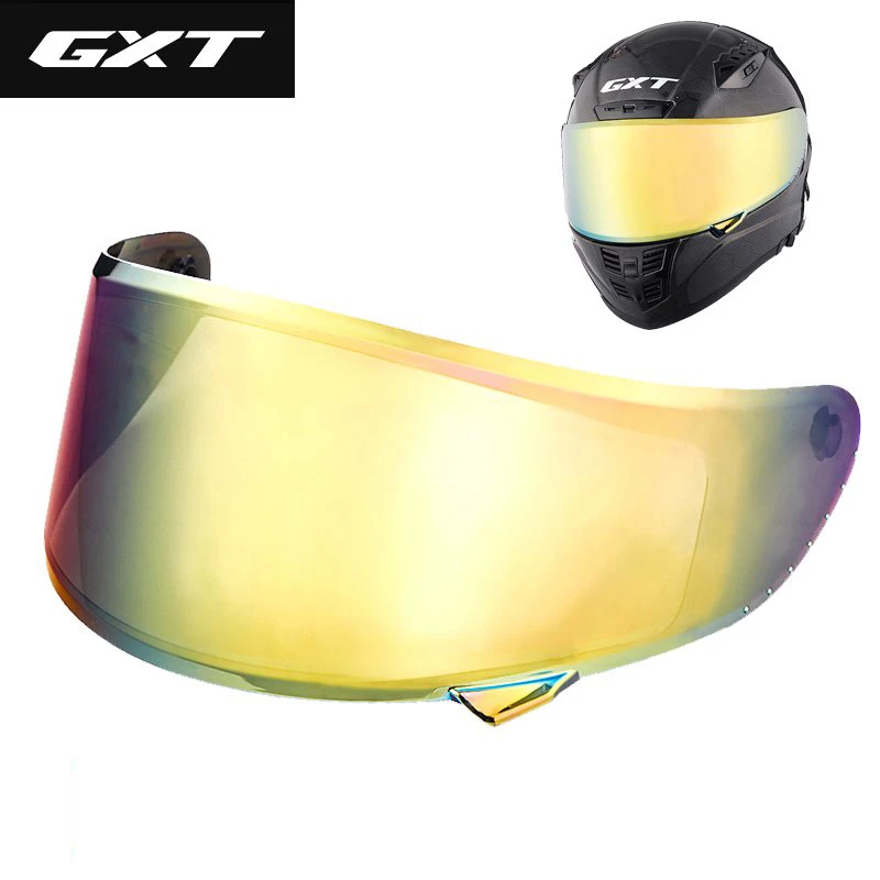 

GXT FA306 углеродное волокно мотоциклетный Полнолицевой шлем козырек черный золотой цветные линзы