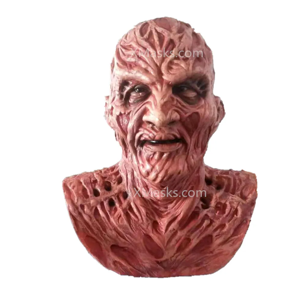 Маска Фредди Крюгер на Хэллоуин реалистичный костюм для вечеринки ужасная маска