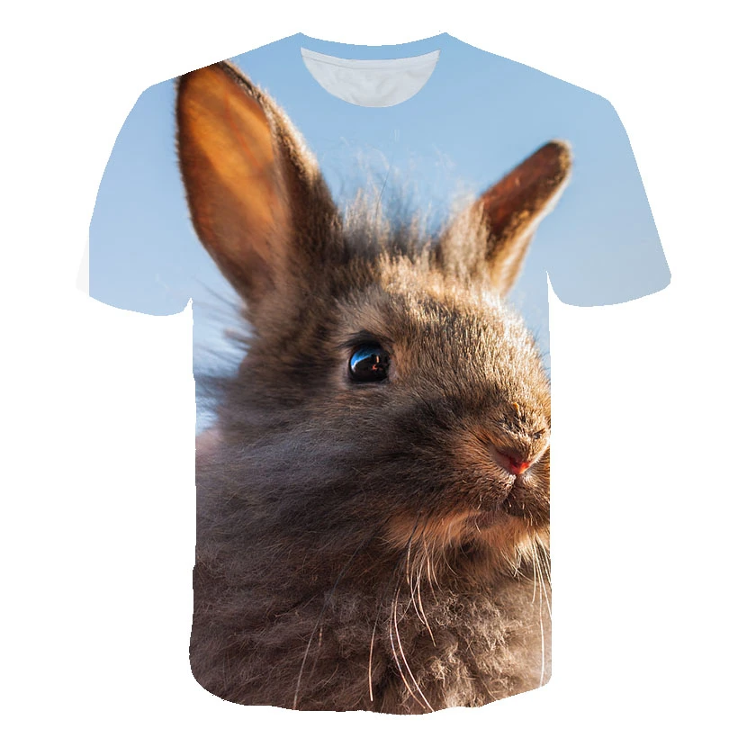 

Summer 2021 New Unisex Short-sleeved O-neck Animal 3D Printed T-shirt Street Fashion Casual Short-sleeved Large Size