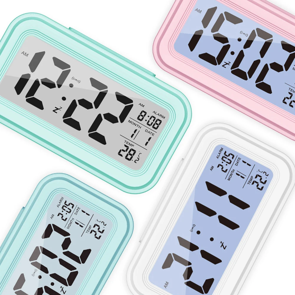 Настольный цифровой светодиодный Будильник с термометром часы функцией повтора