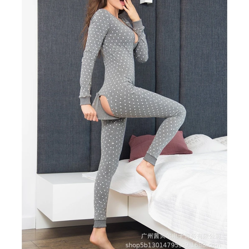 

Mandylandy Jumpsuits Summer Sexy Long Sleeve V-neck High Waist Pencil Jumpsuits Women's Casual Star Print Slim Jumpsuits