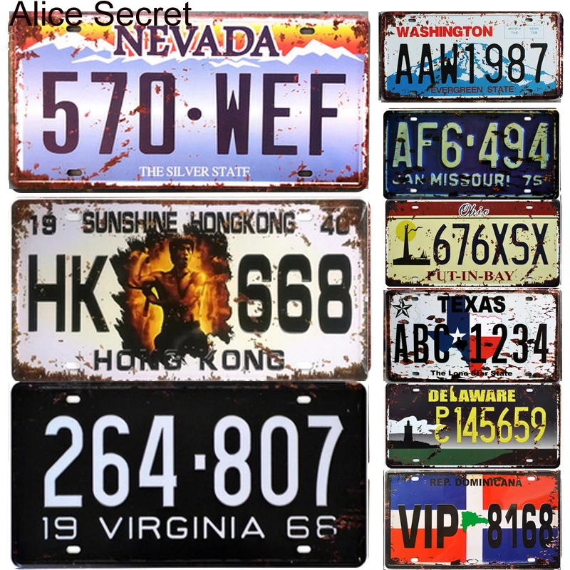 Металлический номерной знак Калифорния винтажный Декор для дома жестяной