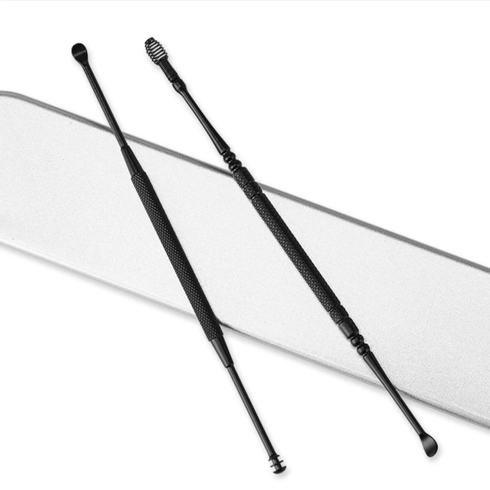 

2pcs Ear Wax Pickers Stainless Steel Ear Picks Wax Removal Curette Remover Cleaner Ear Care Tool Ear Pick Facial Beauty Tools