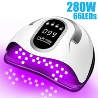 280w sun x10 max uv led nail lamps dryer with 66 leds smart timing quick dry for gel two handed household lamp for manicure tool