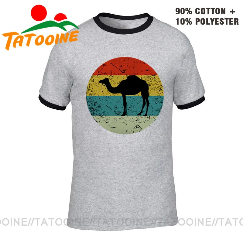 Tatooine The ship of the desert Funny T Shirt Men Distressed Vintage Camel Shirts Adult Retro Animal Print Lover T-Shirt | Мужская