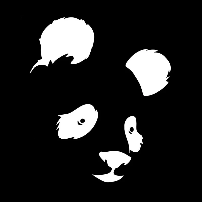

Volkrays Fashion Car Sticker Panda Bear Animal Motorcycle Accessories Reflective Waterproof Vinyl Decal Black/Silver,11cm*13cm