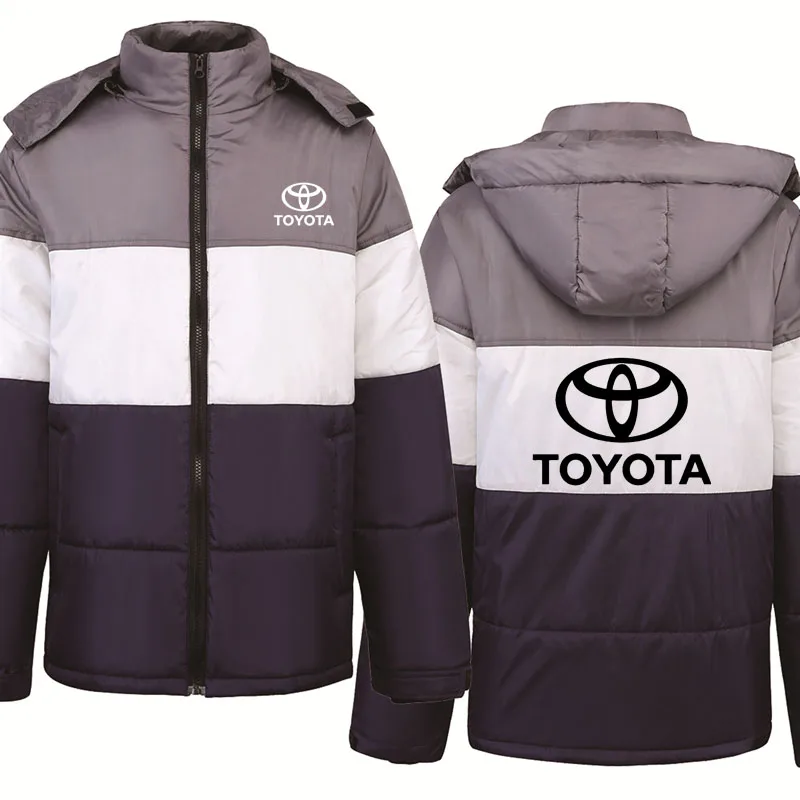 

Новинка 2021, зимняя мужская толстовка с капюшоном, куртка с логотипом автомобиля Toyota, высококачественные хлопковые толстовки с бархатным ут...