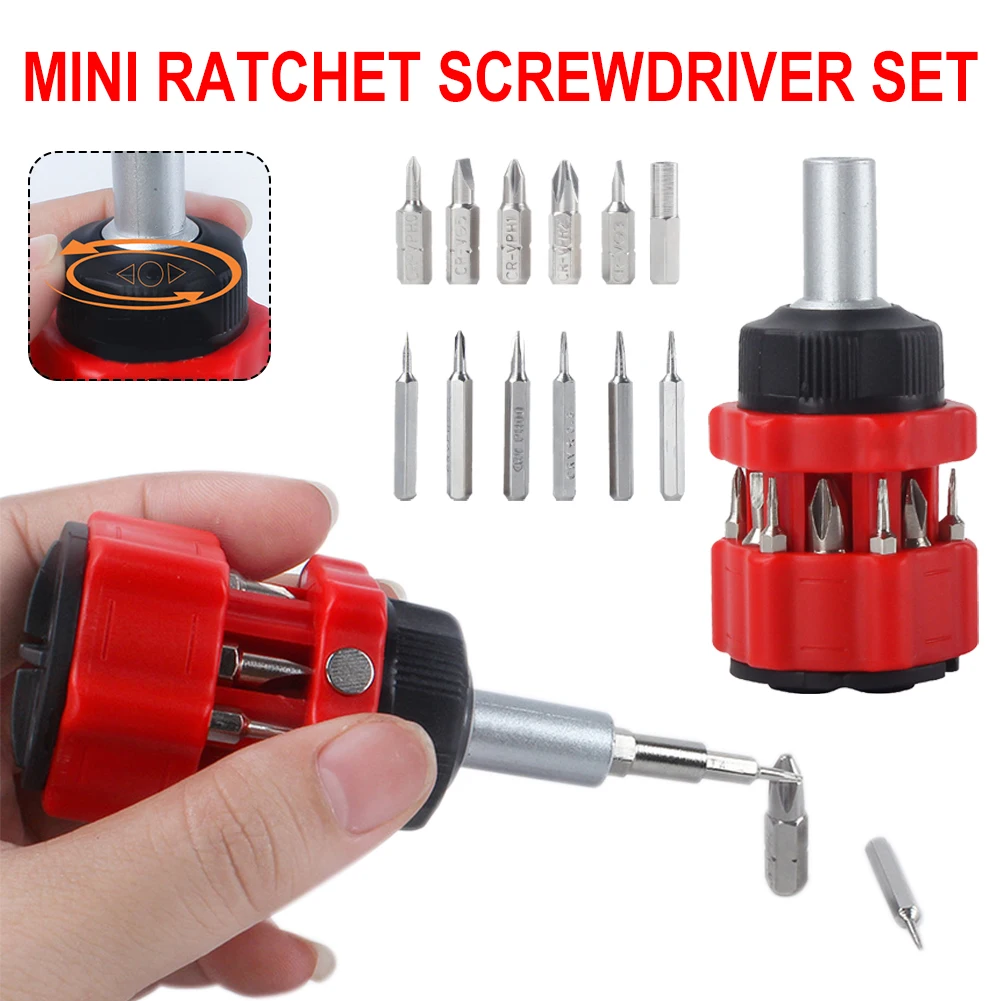 

13 in 1 Screwdriver Bits Set Magnetic Hex Shank Screwdriver with Torx Slotted Phillips Bits Home Repairing Hand Tool