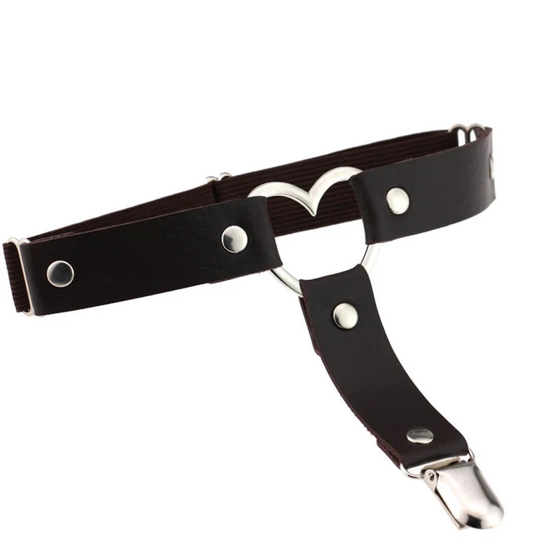 Горячие сексуальные Для женщин с заклепками любящее сердце ног Подвязки для в