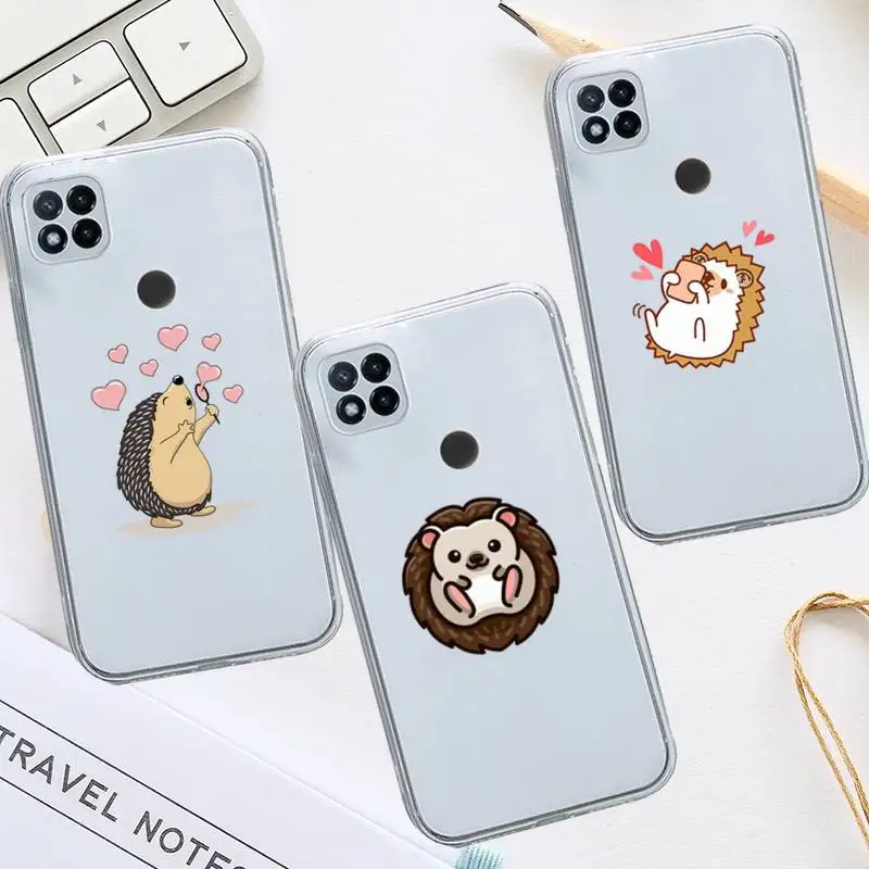 

Cute animal cartoon hedgehog Phone Case Transparent for Xiaomi redmi note 8 9 10 11 t lite pro ultra mix 4 k40