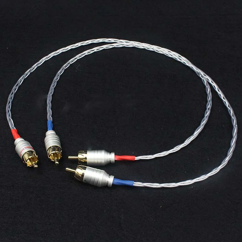 Hi Fi 5N OCC однокристальный Серебристый Аудио Кабель HiFi RCA соединительный кабель с