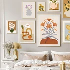 Ракушка Ваза Лилия Подсолнух тюльпан Лаванда Бохо настенное Искусство Холст Картина скандинавские плакаты и принты картины для декора гостиной