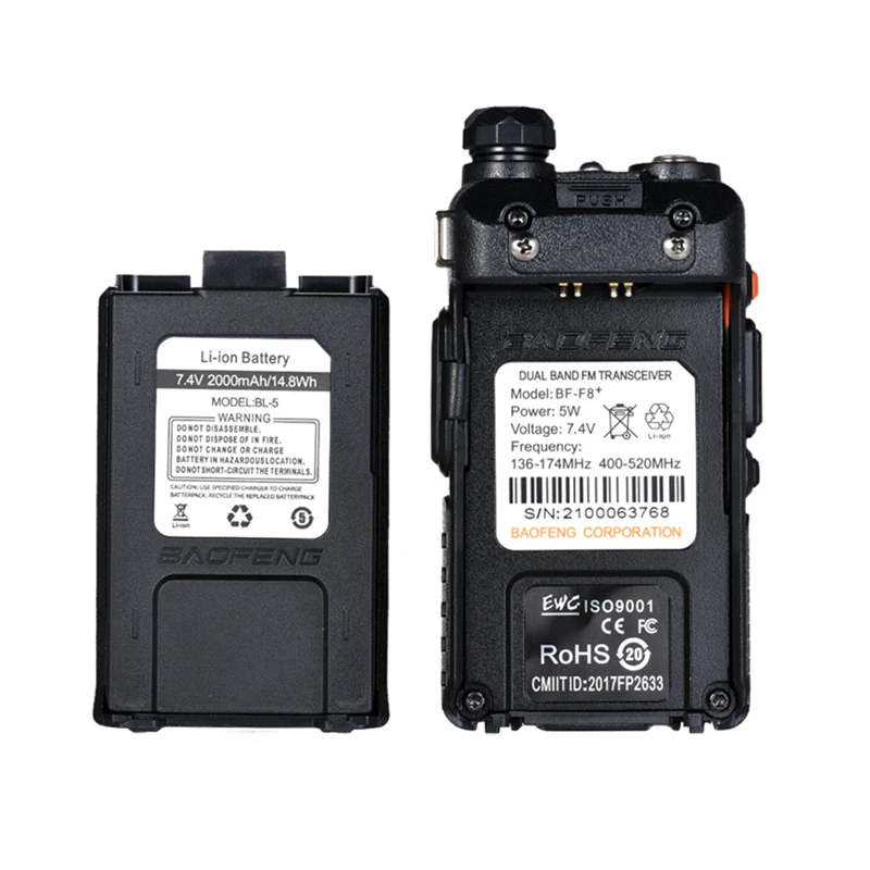 Baofeng F8+ Walkie Talkie Police Two Way Radio Pofung Dual Band Outdoor Long Range VHF UHF Ham Transceiver