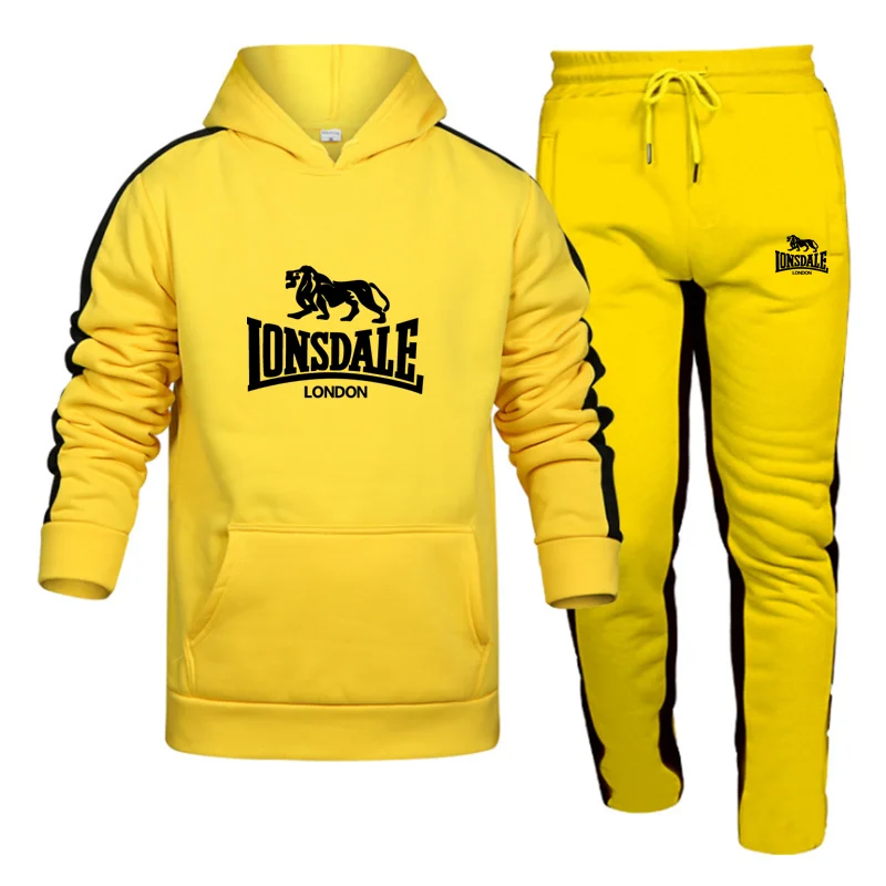 

2021New Power Hoodie Set Sportswear Sweatshirt Set Fleece Hoodie + Sweatpants Jogging Men's Pullover 3XL Sports Set