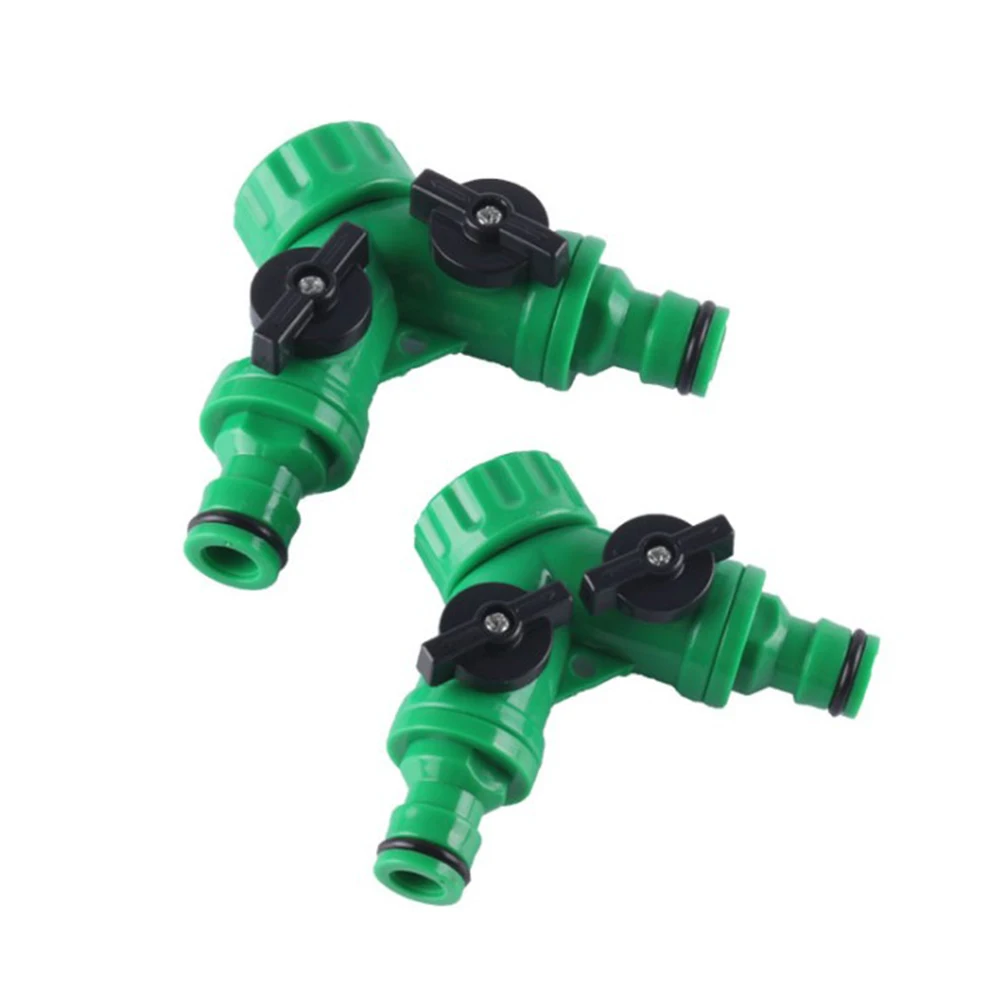

2-way Y Type G3 / 4 " Garden Water Pipe Outlet Quick Y Connector With Switch Drip Irrigation System Valve Irrigation Adapter