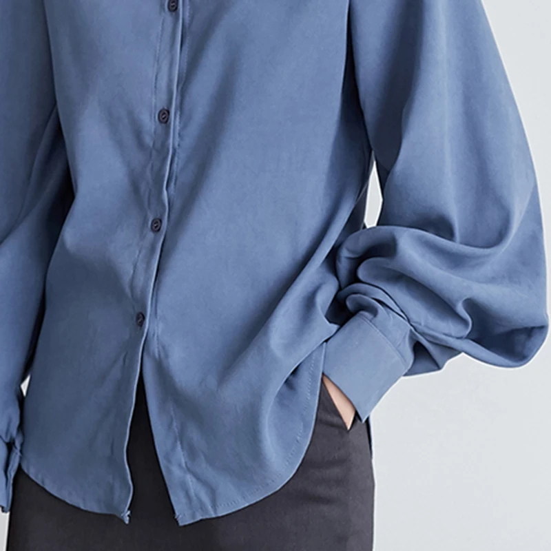 Женская винтажная блузка Sungtin с рукавами-фонариками Офисная шифоновая рубашка