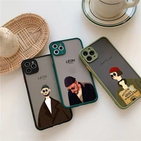 transparent cartoon killer leon uncle girl phone case for iphone 13 12 6s 7 8 plus se 2020 11 pro x xr xs max cute hard cover
